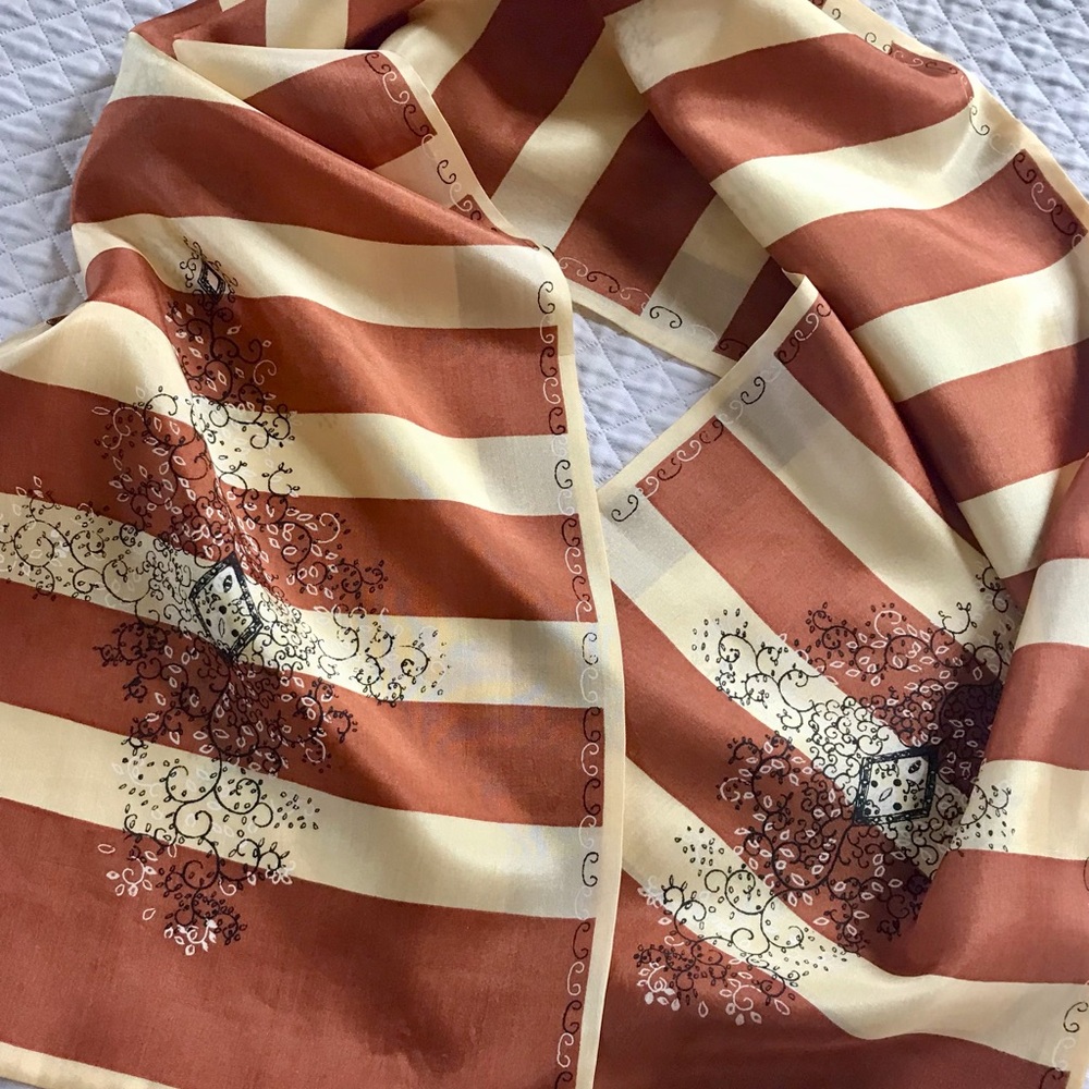 Double sided vintage silk scarf 1950s